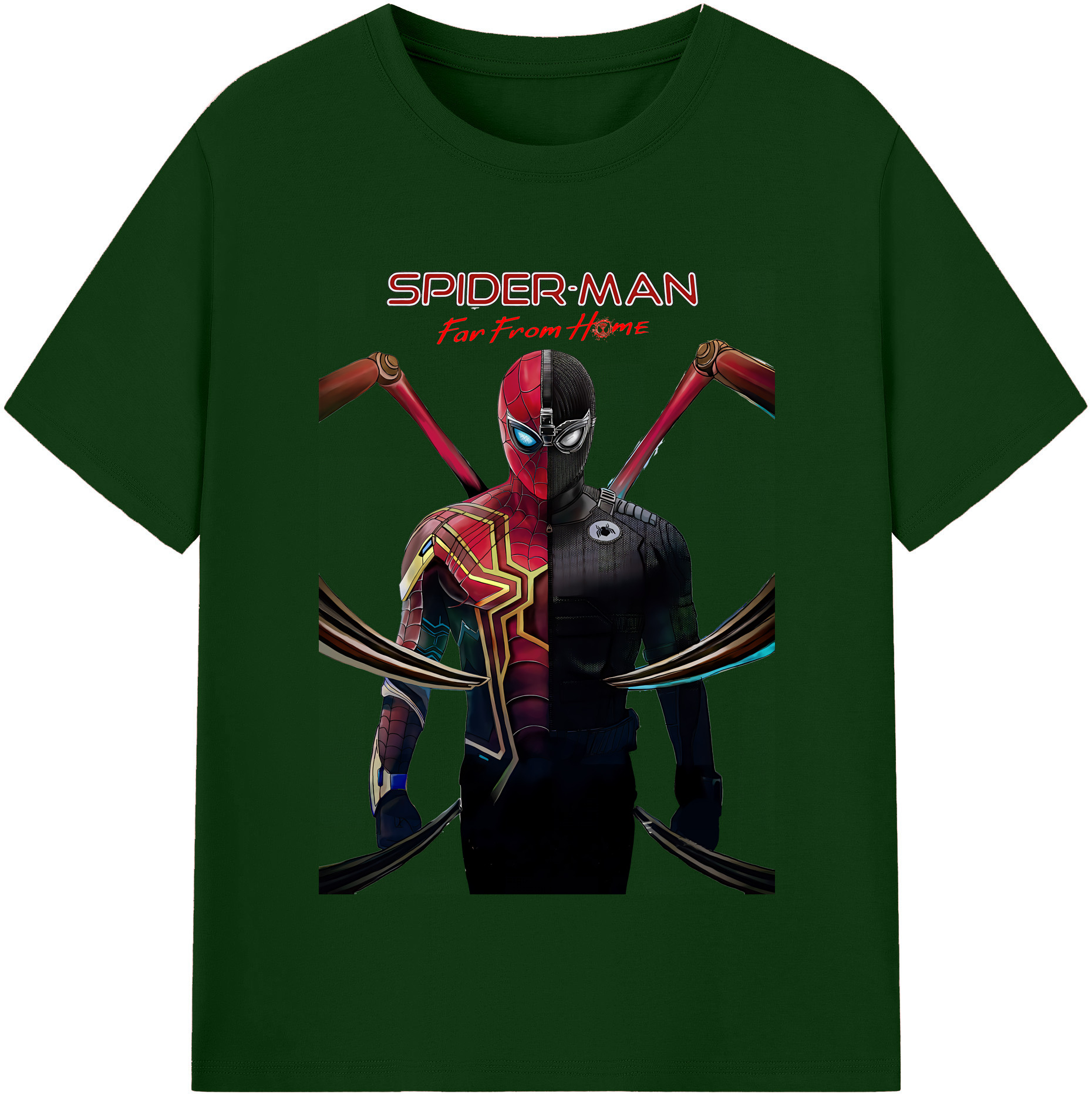 Spider Man スパイダーマン 綿100％半袖Tシャツ（フロントプリント）